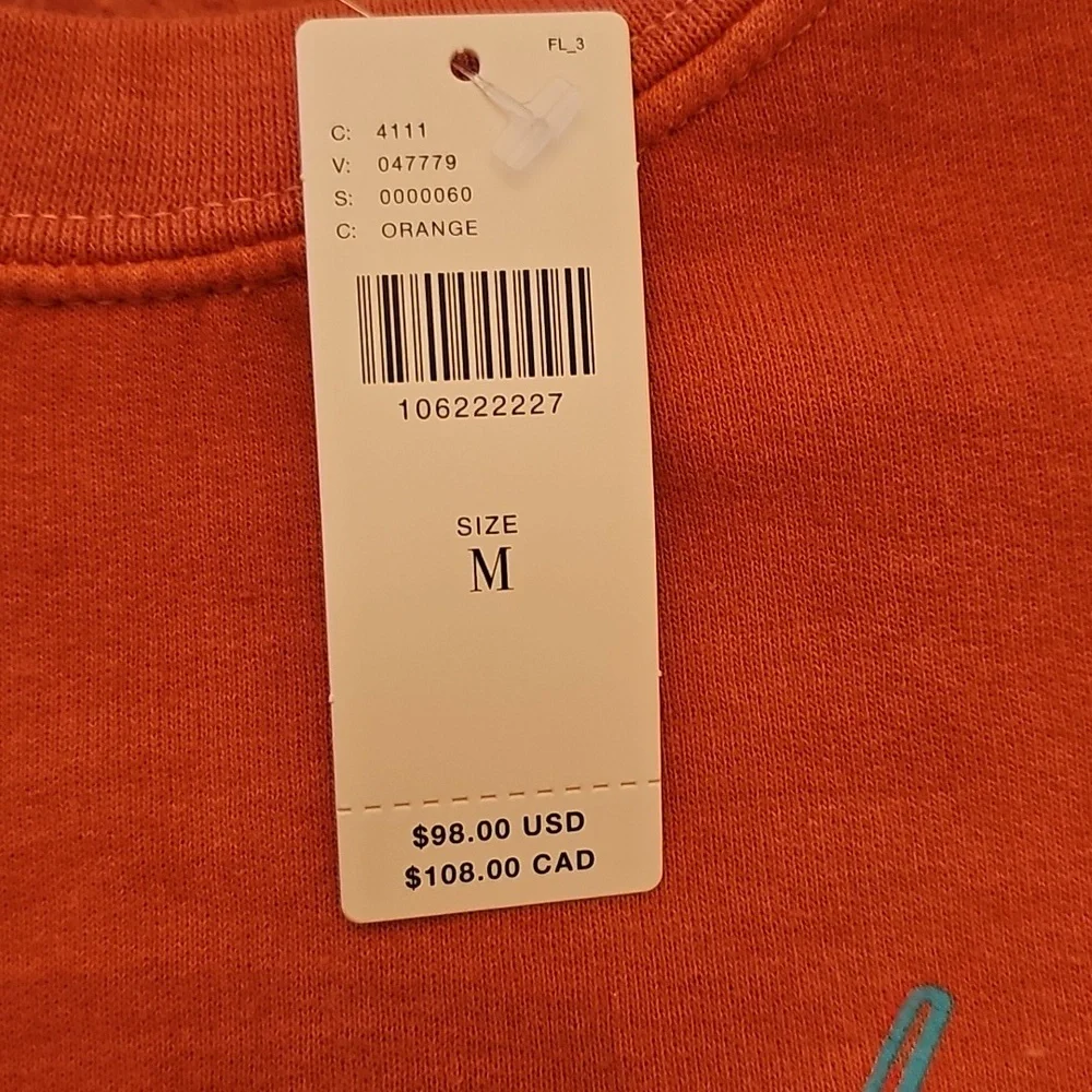 Anthropologie Orange Graphic Crewneck Sweatshirt - Picture 5 of 7